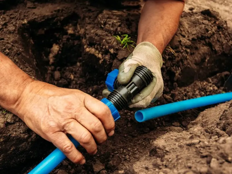 Installing irrigation system in heavy clay garden soil