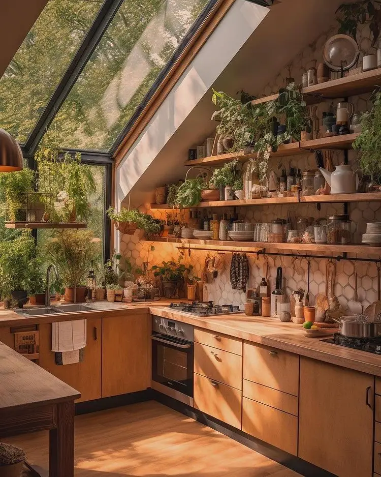 Bright Oasis Amongst Wooden Walls