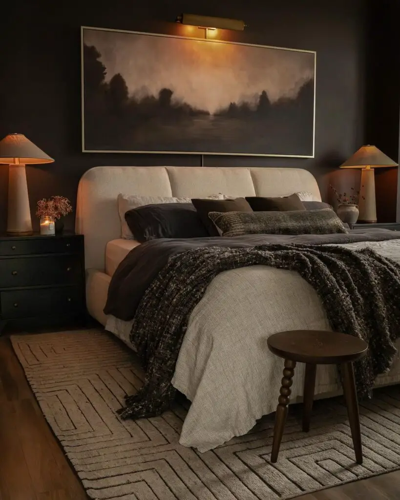 Moody Escape Through Dark Woods and Textiles