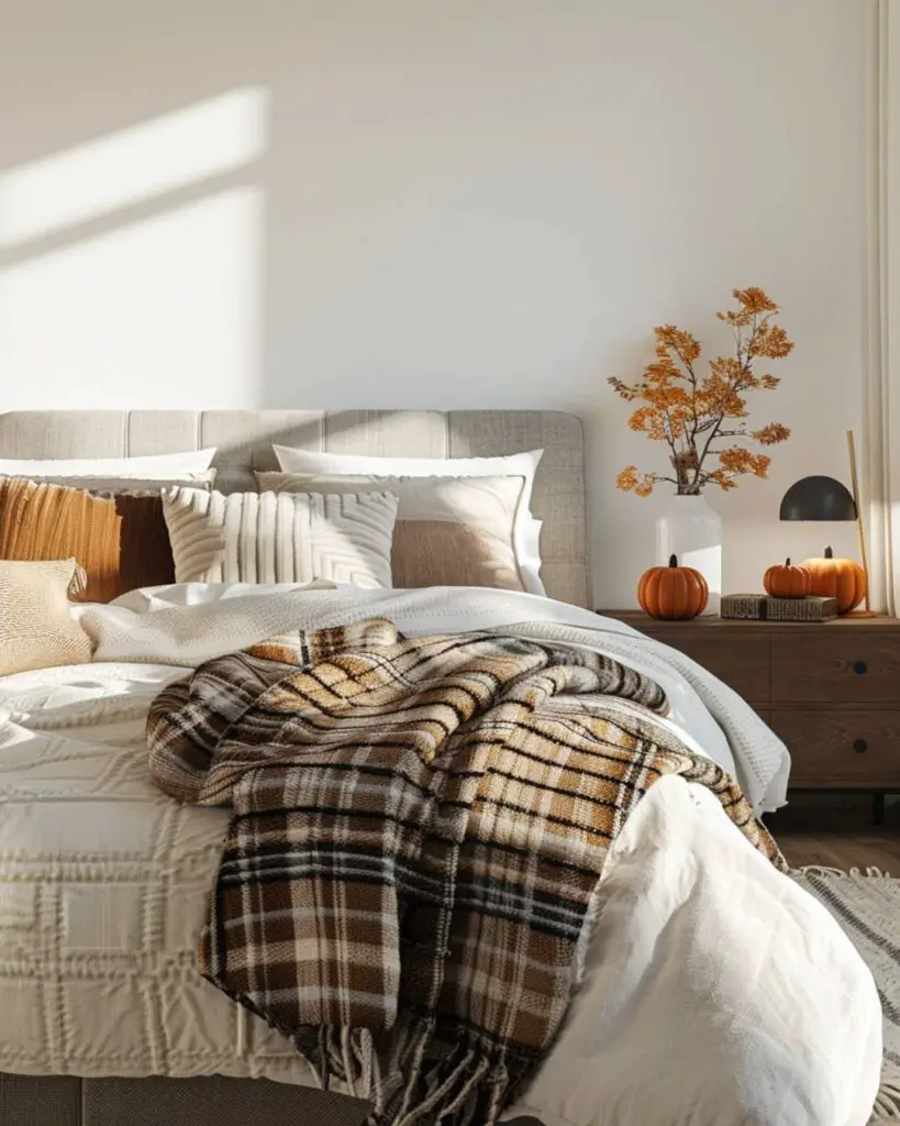 A cozy nook shelters amid woven layers and drying blooms softly lit.