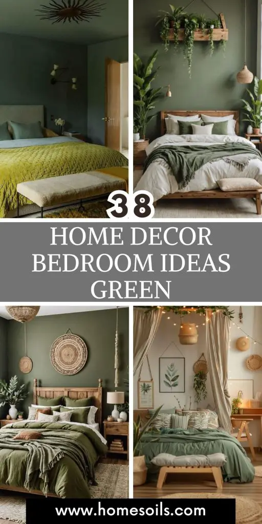 38 home decor bedroom ideas green