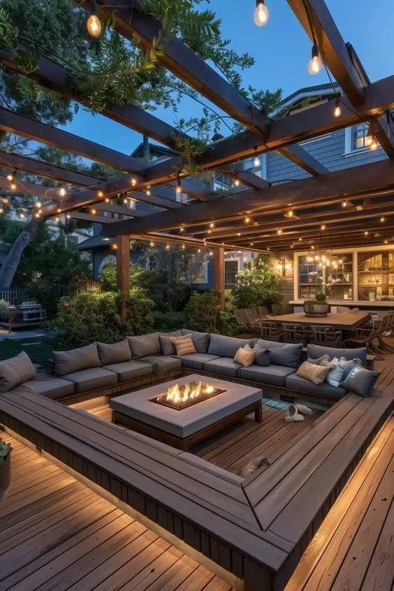 Luxurious seaside patio with Mediterranean garden view
