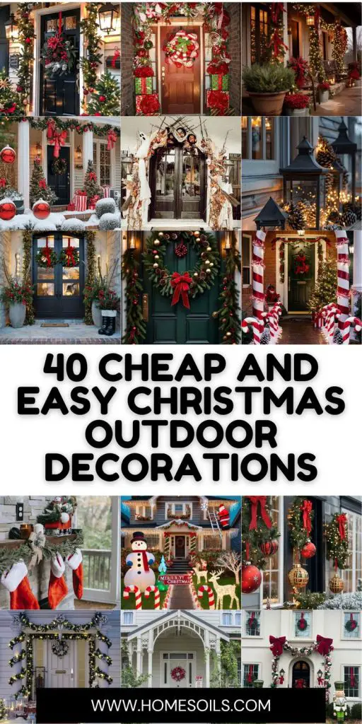 40 Cheap and Easy Christmas Outdoor Decorations