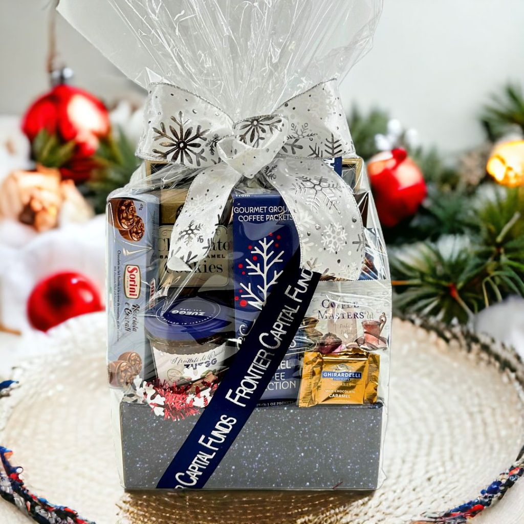 Gourmet coffee Christmas gift basket assortment