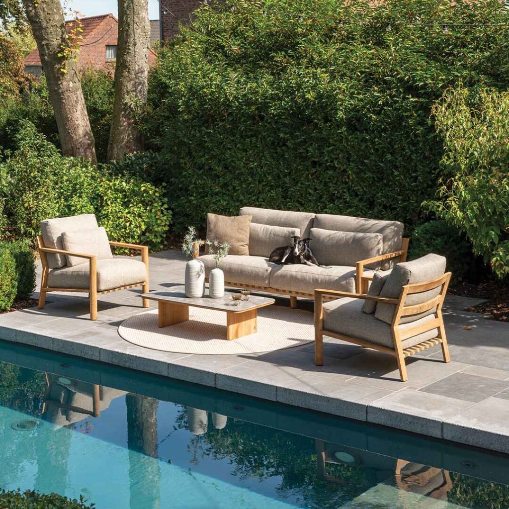Poolside Serenity Natural Wood Oasis