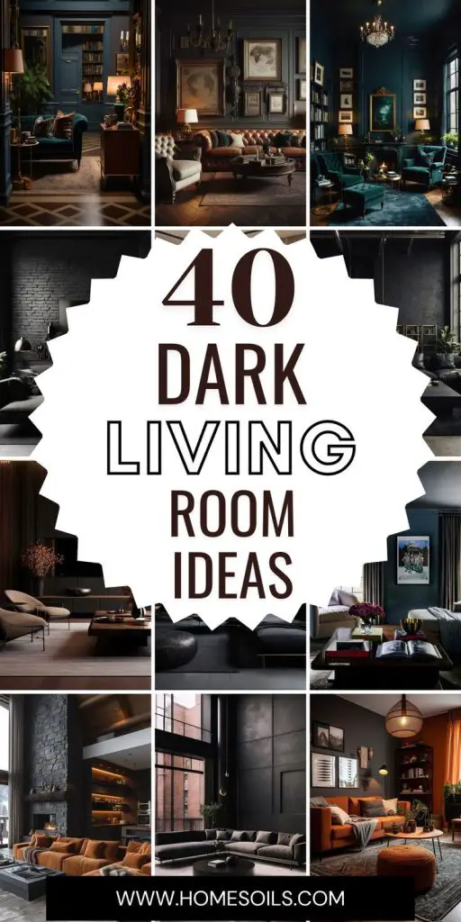 40 Dark Living Room Ideas
