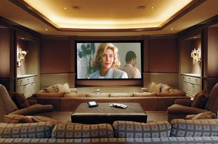 Basement TV lounge with pool table