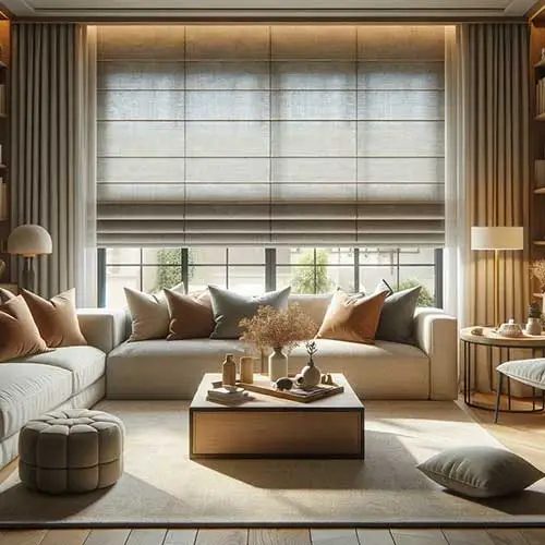 Elegant window treatments in a cozy living room.