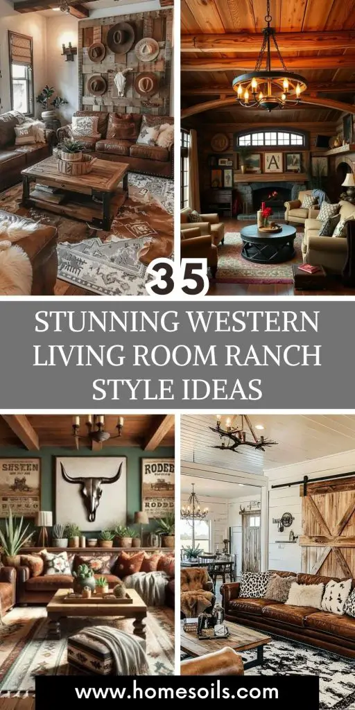 35 Stunning western living room ranch style Ideas