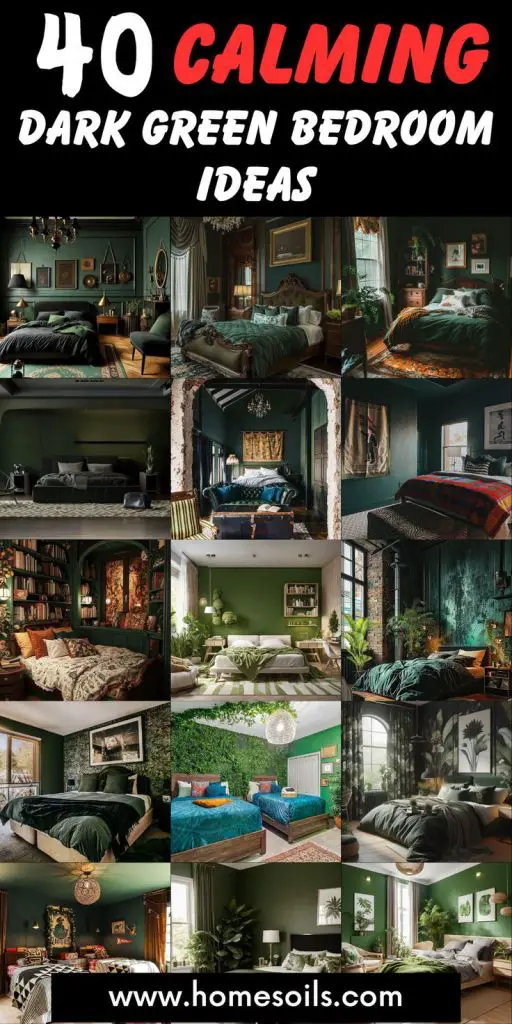40 Calming Dark Green Bedroom Ideas