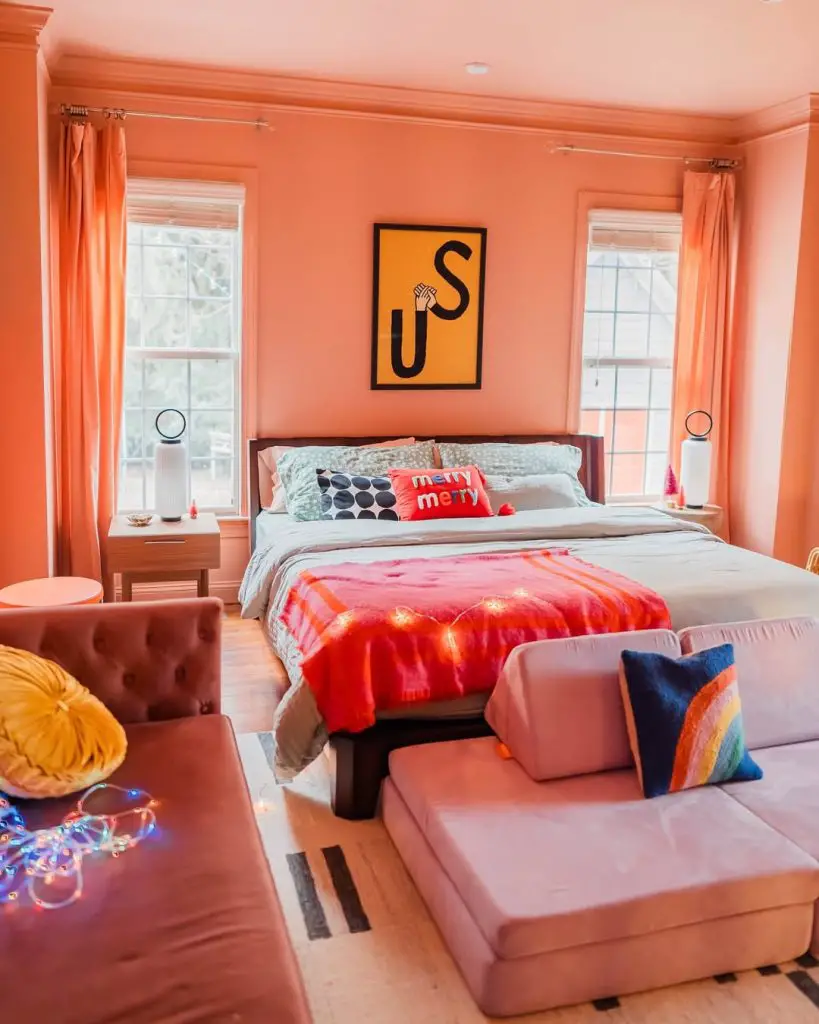 themed bedroom with basketball hoop and LED lit shelves