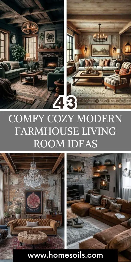 43 Comfy cozy modern farmhouse living room Ideas