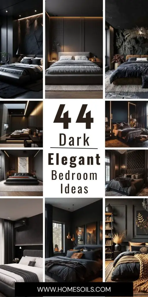 44 Dark Elegant Bedroom Ideas