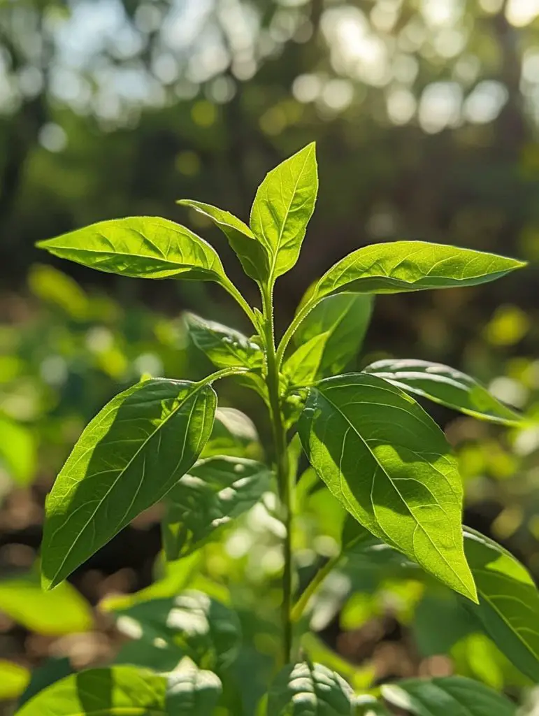 Fresh green leaves of a young plant